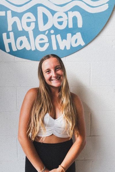 A Den instructor at the Haleʻiwa studio