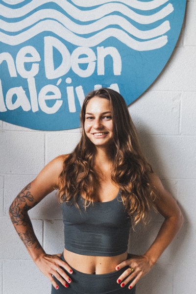 A Den instructor at the Haleʻiwa studio